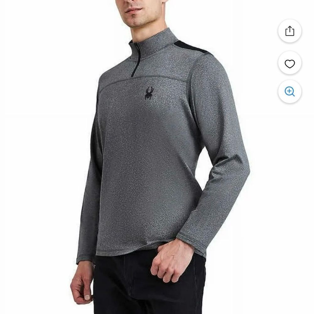 Spyder Gray and Black Quarter-Zip Pullover